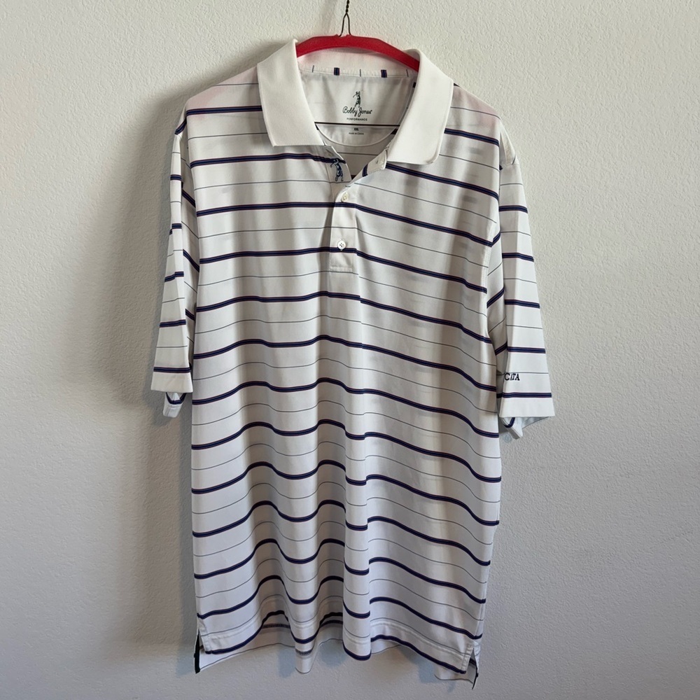 Bobby Jones Men’s White Striped Golf Polo Size‎ 2XL